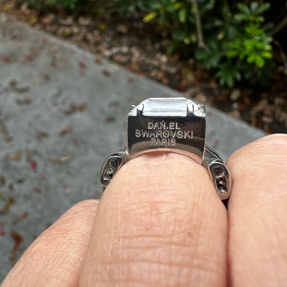 Daniel Swarovski Swarovski Stilla Square Cut .925 SS w Emerald Cut Crystal-RARE - Picture 10 of 10